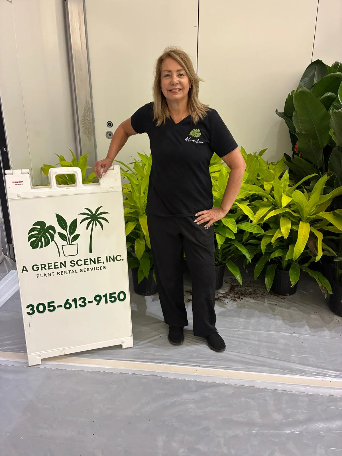Tropical plant styling by A Green Scene at a South Florida event in Aventura